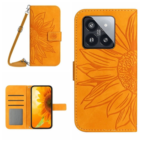 Чехол-книжка Skin Feel Sun Flower для Xiaomi 14 Pro - желтый