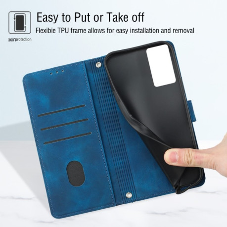 Чехол-книжка Skin-feel Embossed для Vivo S10e 5G / V23e 4G&amp;5G / Y75 4G - синий