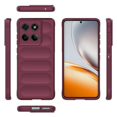Силиконовый чехол Magic Flannel для Motorola Edge 60 Fusion 5G - винно-красный