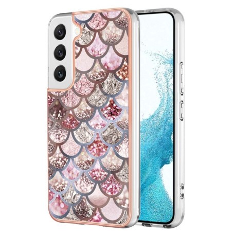 Противоударный чехол Electroplating IMD для Samsung Galaxy S23 5G - Pink Scales