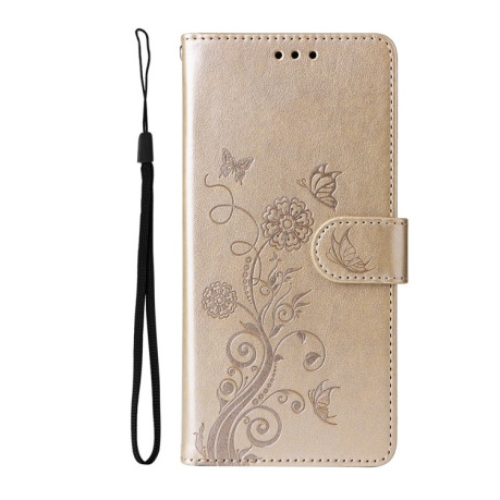 Чохол-книжка Embossed Butterfly для Xiaomi 14T Pro - золотий