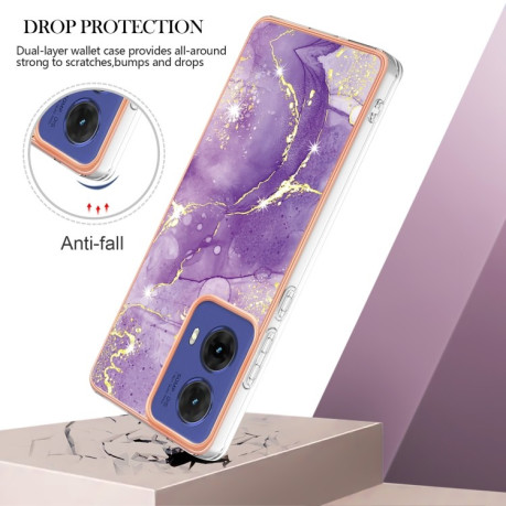 Противоударный чехол Electroplating IMD для Motorola Moto G85 - Purple