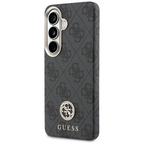 Оригінальний чохол Guess 4G Rhinestone Round Logo з MagSafe на Samsung Galaxy S26 — чорний