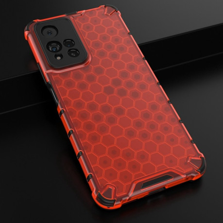 Противоударный чехол Honeycomb with Neck Lanyard для Xiaomi Note Redmi 11 Pro 5G (China)/11 Pro+ - красный