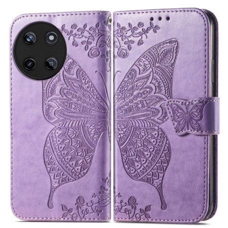 Чехол-книжка Butterfly Love Flower Embossed для Realme 11 4G Global - фиолетовый