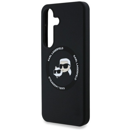 Оригінальний чохол Karl Lagerfeld Silicone Double Heads And Circle MagSafe для Samsung Galaxy S25 Plus - black