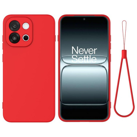 Силиконовый чехол Solid Color Liquid Silicone на OnePlus 13T - красный