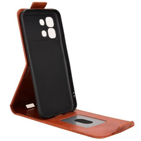 Фліп-чохол Magnetic Vertical Flip Leather для Infinix Note Edge 5G — коричневий