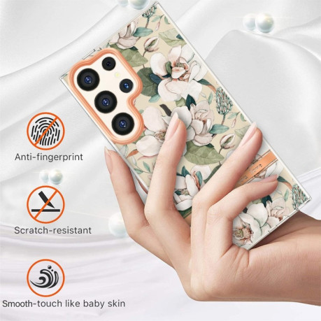 Противоударный чехол Flowers and Plants Series для Samsung Galaxy S24 Ultra 5G - Gardenia
