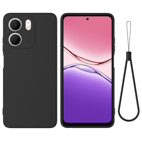 Силіконовий чохол Solid Color Liquid Silicone на OPPO A5x 4G/5G - чорний