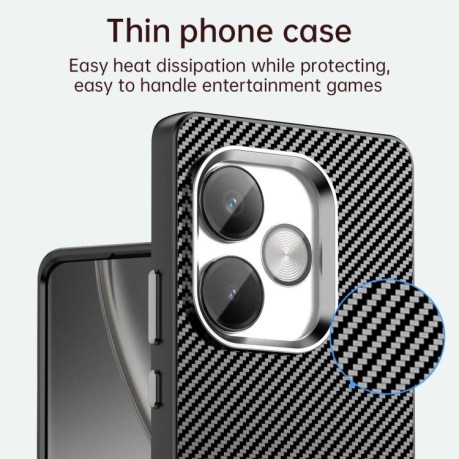 Ударозахисний чохол HMC Carbon Fiber Series IMD на Realme GT 6T - чорний