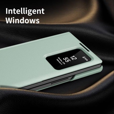 Чехол-книжка Smart View Window Leather на Samsung Galaxy Fold 7 5G - зеленый