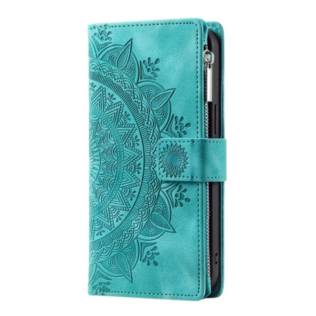 Чехол-книжка Multi-Card Totem Zipper Leather  для Xiaomi 14T - зеленый