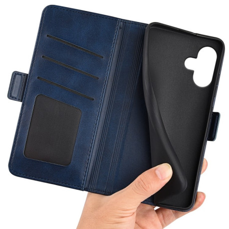 Чехол-книжка Dual-side Magnetic Buckle для iPhone 16 - синий