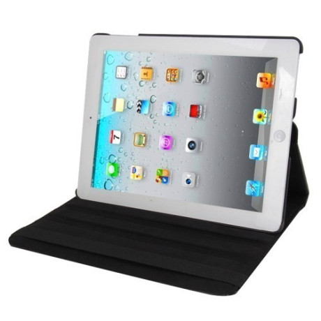 Кожаный Чехол 360 Degree Sleep / Wake-up черный для iPad 4/ 3/ 2