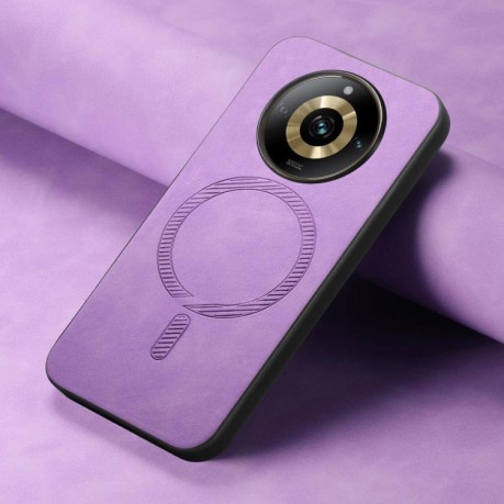 Чехол Retro MagSafe Magnetic на Realme 13 Pro 5G - фиолетовый