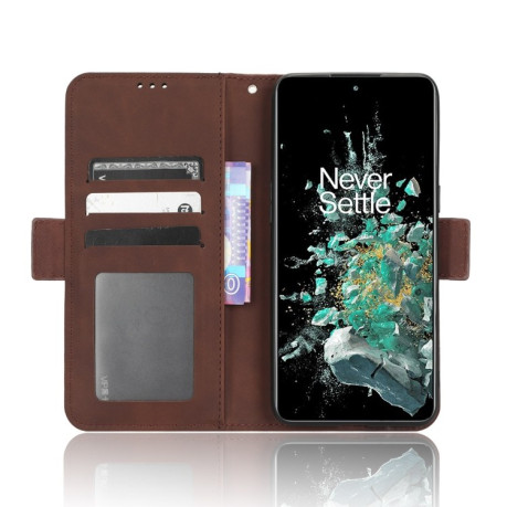 Чехол-книжка Skin Feel Calf на OnePlus 10T 5G / Ace Pro 5G - коричневый