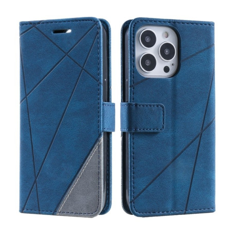 Чехол-книжка Skin Feel Splicing для iPhone 16 Pro Max - синий