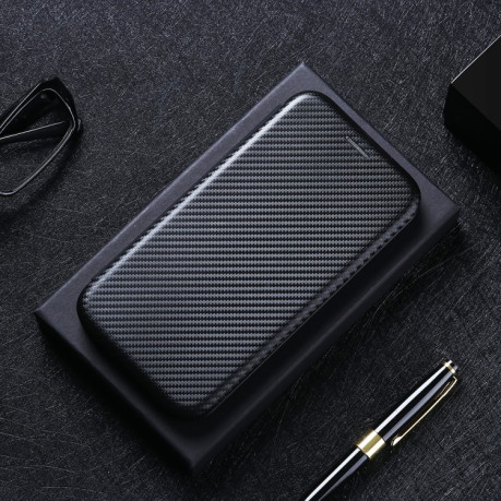 Чехол-книжка Carbon Fiber Texture на Samsung Galaxy A42 - черный