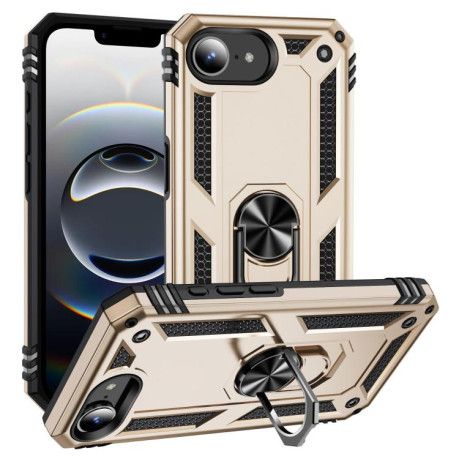 Противоударный чехол HMC 360 Degree Rotating Holder для iPhone 16e - золотой