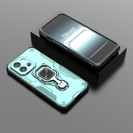 Противоударный чехол Metal Kickstand TPU Hybrid PC для OnePlus 13T - зеленый