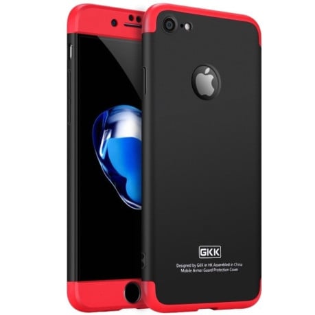 Чохол протиударний GKK Three Stage Splicing на iPhone 7/8 - червоно-чорний