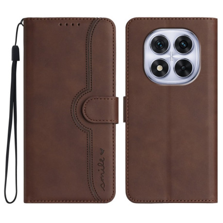 Чохол-книжка Skin Feel Heart Amile для Xiaomi Redmi Note 14 Pro 5G/Poco X7 - коричневий