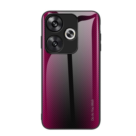 Протиударний чохол Gradient Glass для Xiaomi Poco F6 - пурпурно-червоний