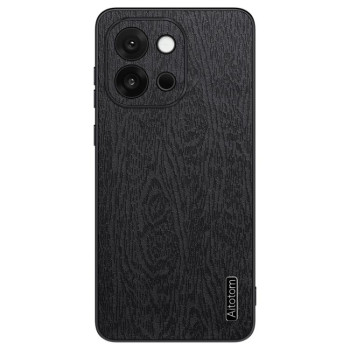 Чехол Tree Bark Leather Shockproof для OnePlus 13T - черный