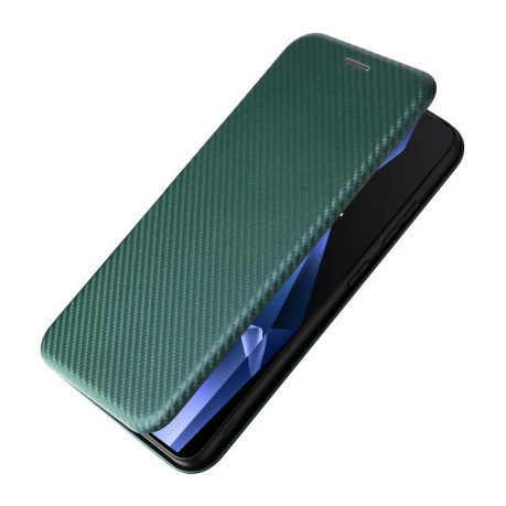 Чохол-книжка Carbon Fiber Texture на OnePlus 13R/Ace 5/Ace 5 Pro - зелений