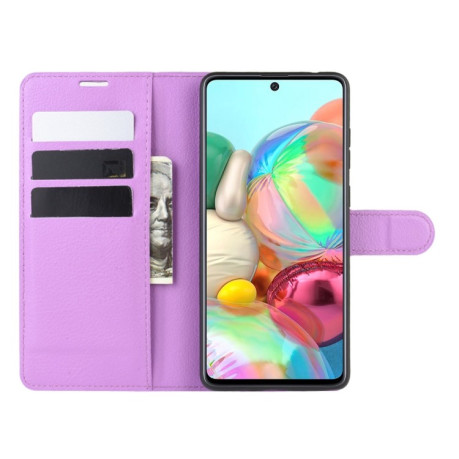 Чехол-книжка Litchi Texture на Samsung Galaxy A81 / M60S / Note 10 Lite -фиолетовый