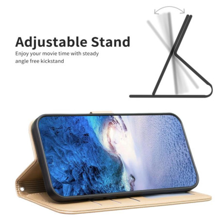 Чехол-книжка Four-leaf Clasp Embossed на Redmi Note 14 Pro 4G - золотой
