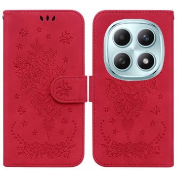 Чехол-книжка Butterfly Rose Embossed на Xiaomi Redmi Note 15 4G / 5G /Poco M8 Note 15 4G / 5G /Poco M8 5G — красный