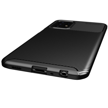 Ударозахисний чохол HMC Carbon Fiber Texture Samsung Galaxy A72 - коричневий
