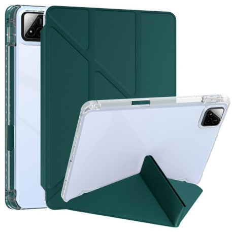 Чехол-книжка Clear Acrylic Demation Leather для Xiaomi Pad 7 / 7 Pro - зеленый