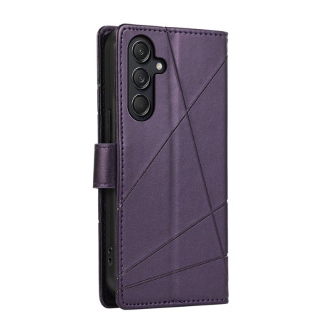Чохол-книжка PU Genuine Leather Texture Embossed Line для Samsung Galaxy M55 - фіолетовий
