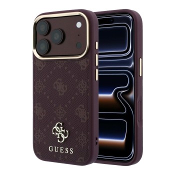 Оригинальный чехол Guess Peony 4G Small Logo с MagSafe для iPhone 17 Pro / 18 Pro — красный