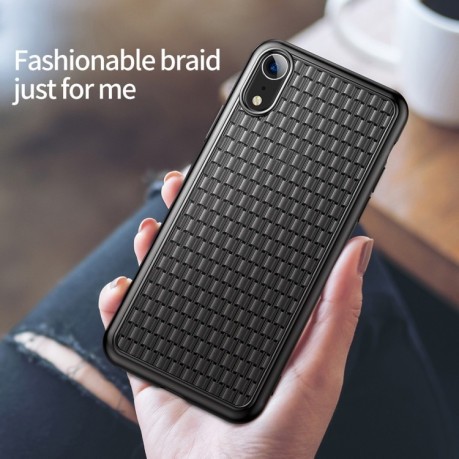 Ультратонкий силиконовый чехол Baseus Weave Style на iPhone XR-черный