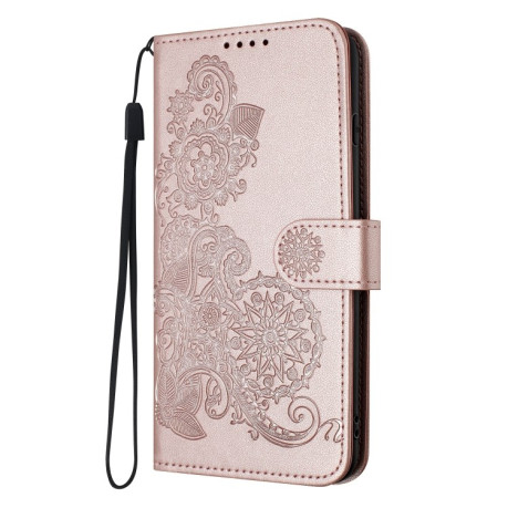 Чехол-книжка Totem Embossed Magnetic Leather на Samsung Galaxy A35 - розовое золото