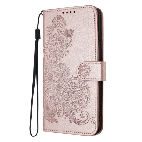 Чехол-книжка Totem Embossed Magnetic Leather на Samsung Galaxy A55 - розовое золото