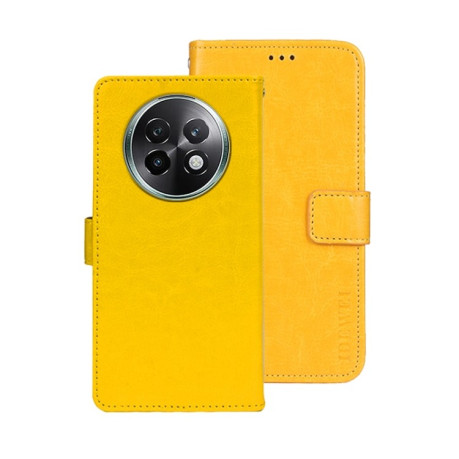 Чохол-книжка idewei Crazy Horse Texture для Realme 13+ 5G/13 Pro 5G/13 Pro+ - жовтий