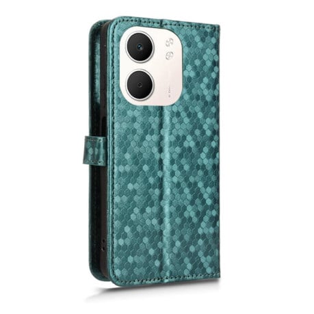 Чехол-книжка с фактурой Honeycomb Dot и магнитным хлястиком на OPPO A5x 5G / 4G Global - зеленый