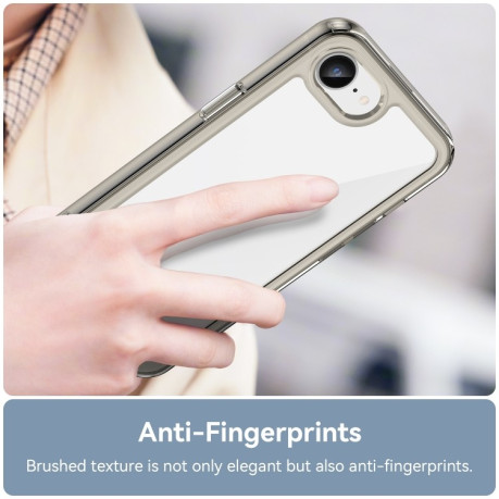 Противоударный чехол Colorful Acrylic Series для iPhone 16e - прозрачно-серый
