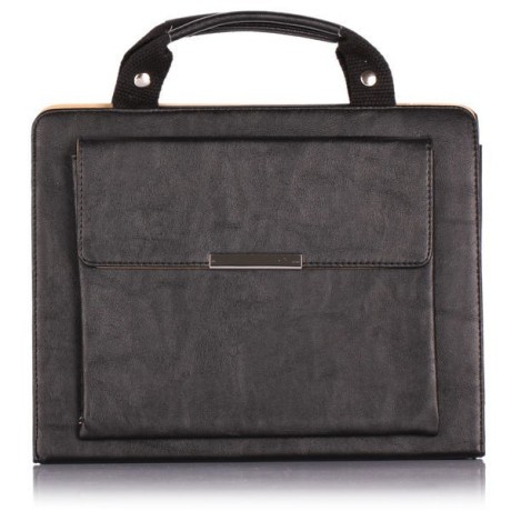 Кожаный Черный Чехол Сумка Handbag Style Stand для iPad 2, 3, 4