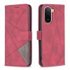 Чехол-книжка с фактурой Rhombus и магнитным хлястиком для Redmi A7 Pro 171mm / Poco C85x 5G — красный