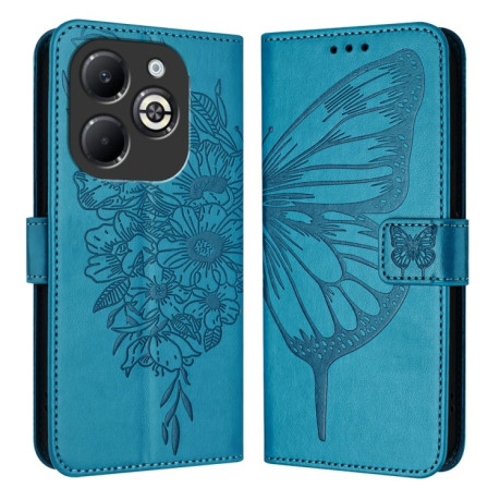 Чехол-книжка Embossed Butterfly для Infinix Smart 8 Plus / Smart 8 Pro - синий