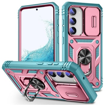 Протиударний чохол Sliding Camera Cover для Samsung Galaxy S23+ 5G - рожево-зелений
