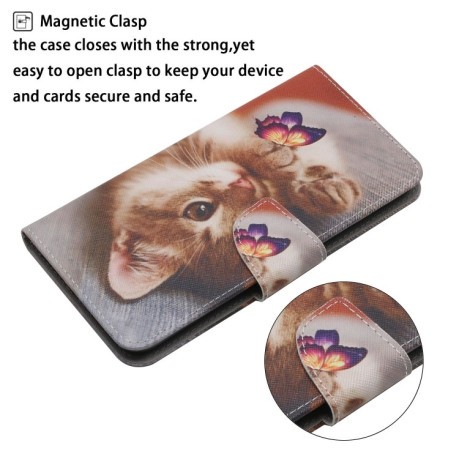 Чохол-книжка Colored Drawing Pattern для Realme 9i/OPPO A76/A96 - Butterfly Cat
