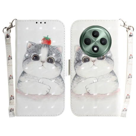 Чехол-книжка 3D Painting для OPPO Reno12 F/12 FS 5G - Cat