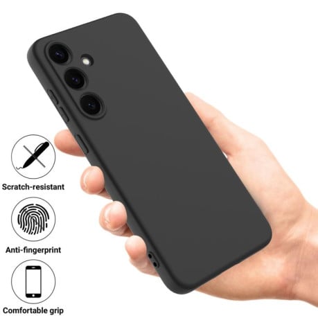 Силиконовый чехол Solid Color Liquid Silicone на Samsung Galaxy S25 FE 5G - черный